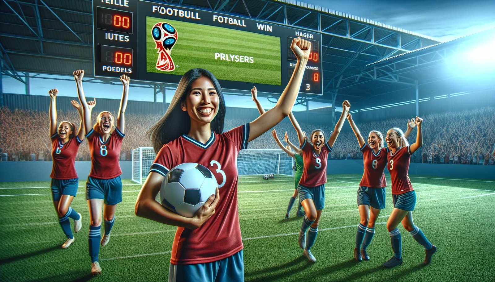 Suomen naisten jalkapallomaajoukkue Helmarit juhlii voittoa tärkeässä MM-karsintaottelussa Latviaa vastaan.