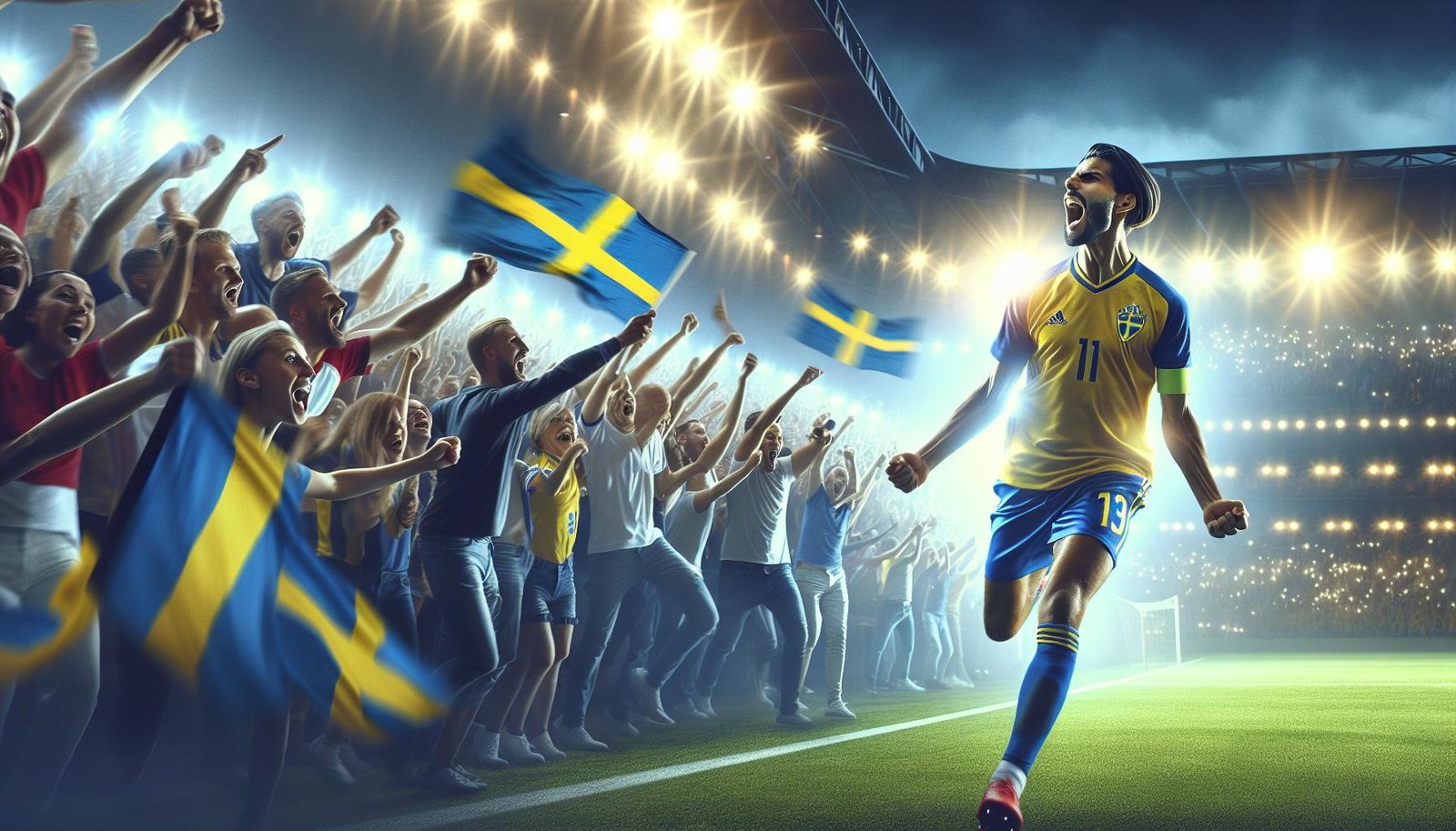 Ruotsin joukkue juhlii voittoa Puolasta varmistaen paikan jalkapallon MM-kisoissa 2022, Viktor Gyökeres tekee voittomaalin.