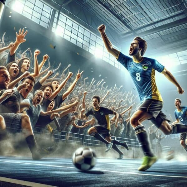 Valkeakosken Mad Maxin joukkue juhlii Suomen mestaruutta voitettuaan Miesten Futsal-Liigan kauden 2025-26 finaalisarjan.
