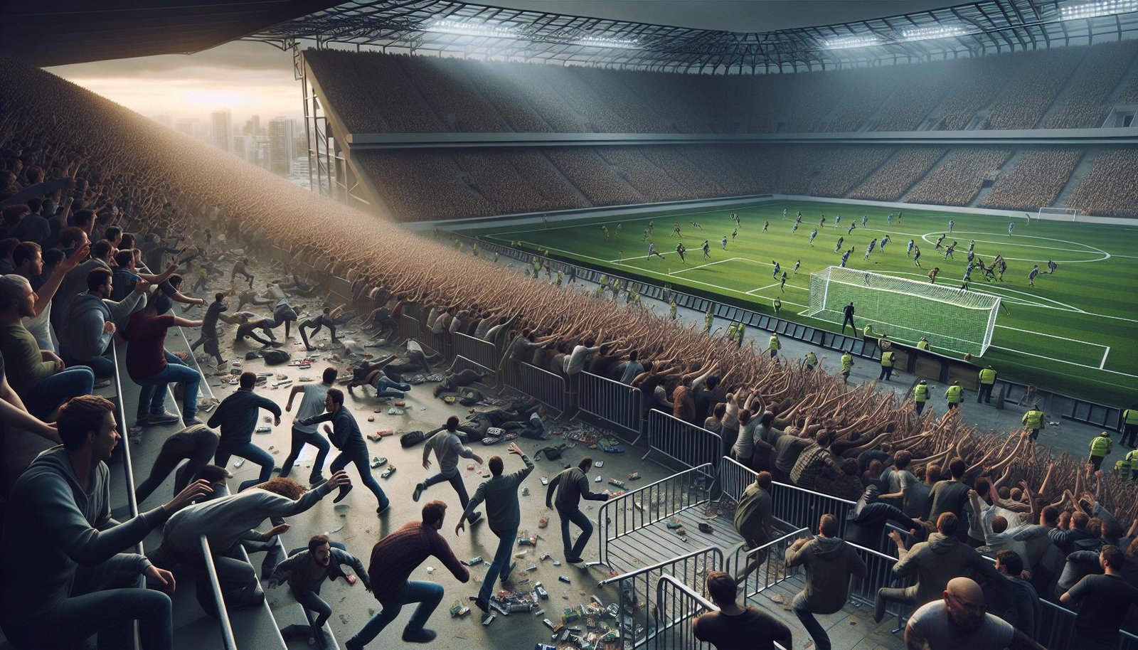 Jalkapallon turvallisuusuhat Prahan derbyssä, jossa fanit ryntäsivät kentälle aiheuttaen sekasortoa.